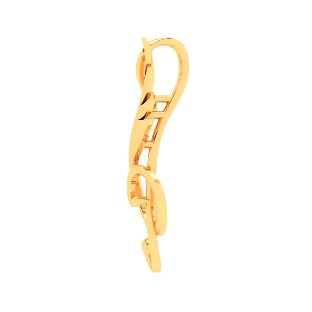 18KT Musical Note And Feather Gold Pendant From Online Exclusive Collection