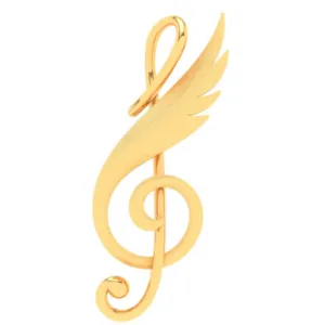 18KT Musical Note And Feather Gold Pendant From Online Exclusive Collection