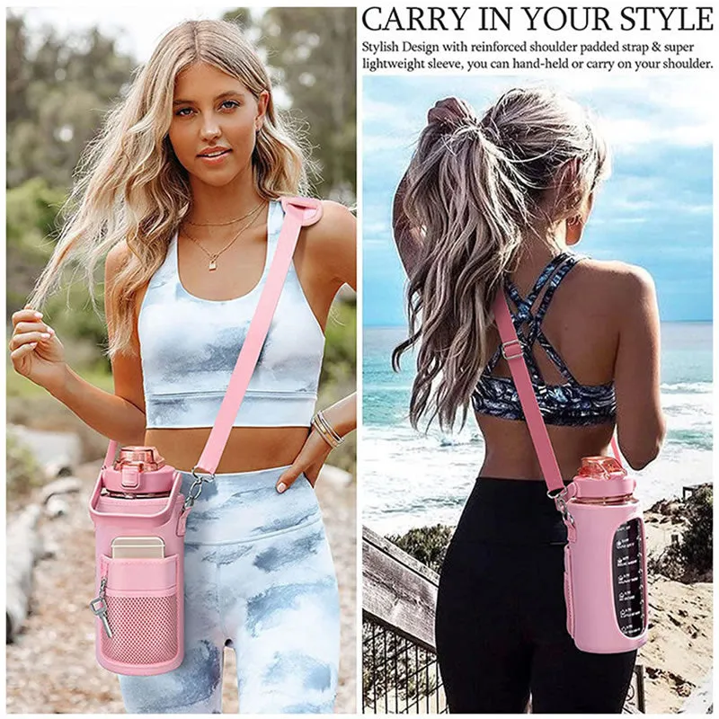 2L Water Bottle Pouch With Shoulder Strap Yj-158 Pink