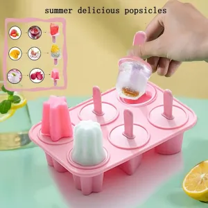 6 HOLES SUMMER ICE-CREAM MAKER POPSICLE MOLD