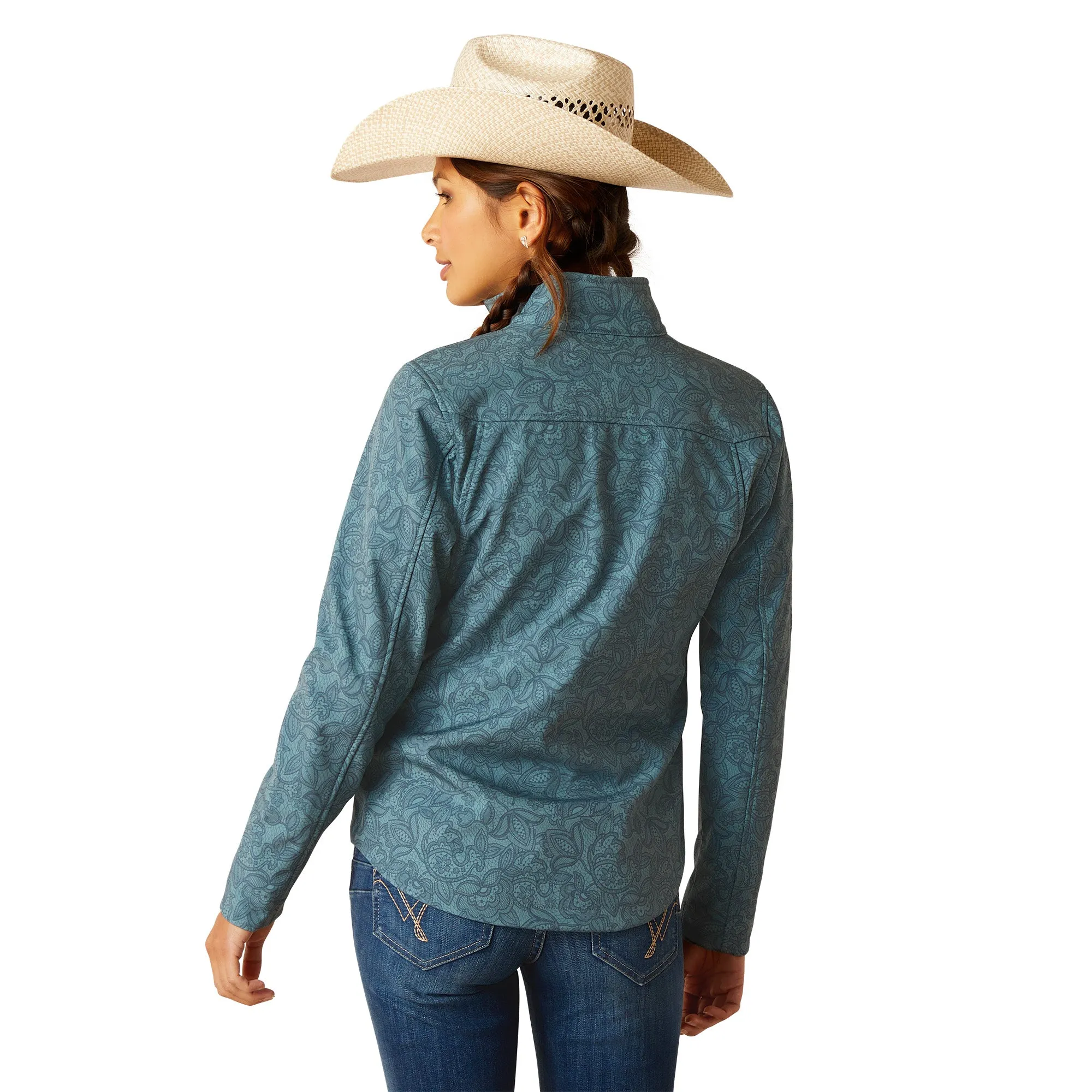 Ariat Ladies New Team Lacy Blue Paisley Print Softshell Jacket 10048810