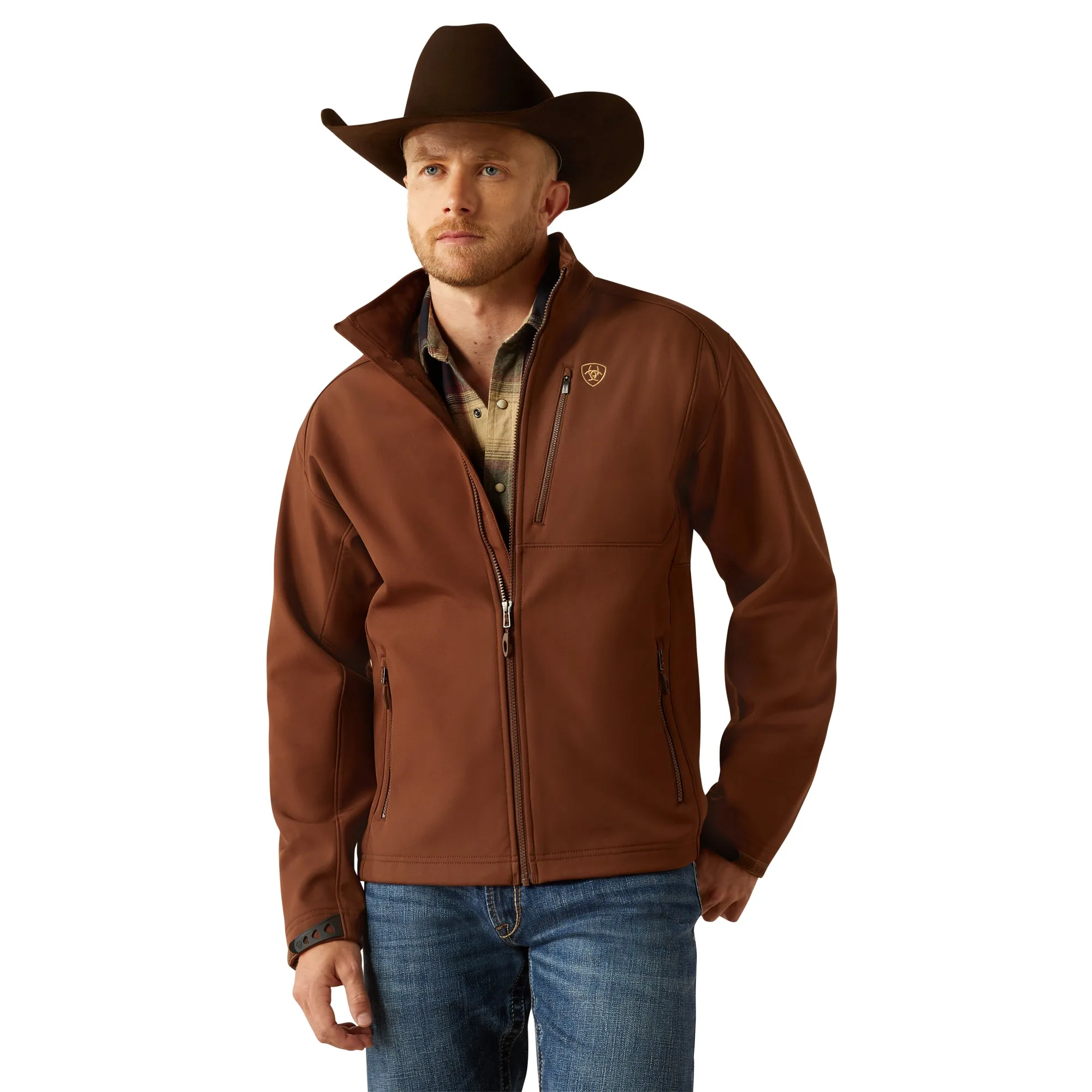 Ariat Men's Logo 2.0 Brown Potting Soil Softshell Jacket 10058156