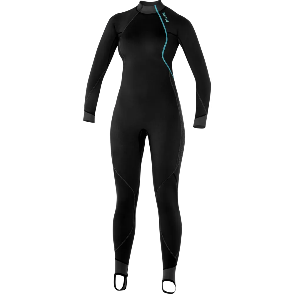 Bare 2 MM Exowear Womens Full Scuba Diving Wetsuit w/ Foot Stirrups