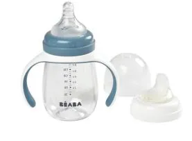 Beaba 2 in 1 Learning Bottle 210ml - Windy Blue