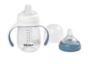 Beaba 2 in 1 Learning Bottle 210ml - Windy Blue