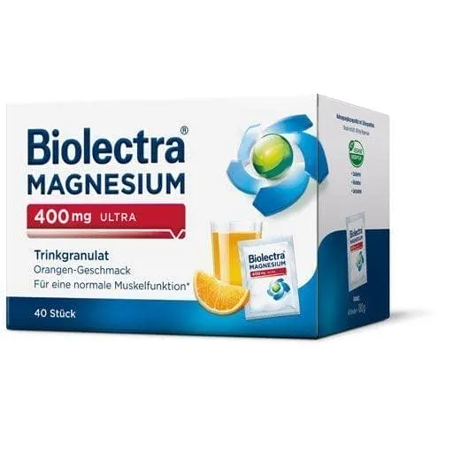 BIOLECTRA, Magnesium, 400 mg ultra drinking granules Orange