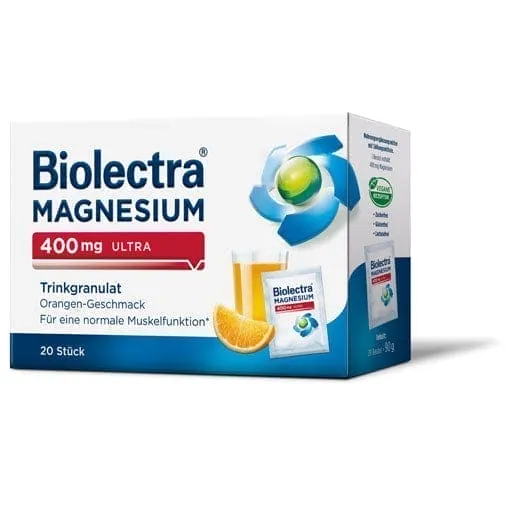 BIOLECTRA, Magnesium, 400 mg ultra drinking granules Orange