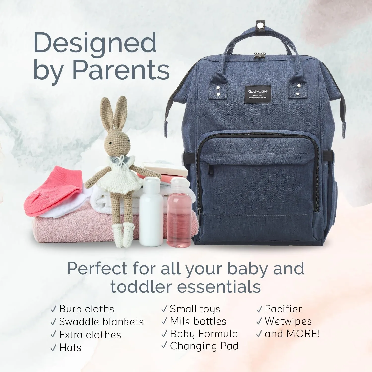 Diaper Bag Backpack – Multi-Function Baby Bag, Maternity Nappy Bags for Travel, Large Capacity, Waterproof, Durable & Stylish for Woman and Men, Gray