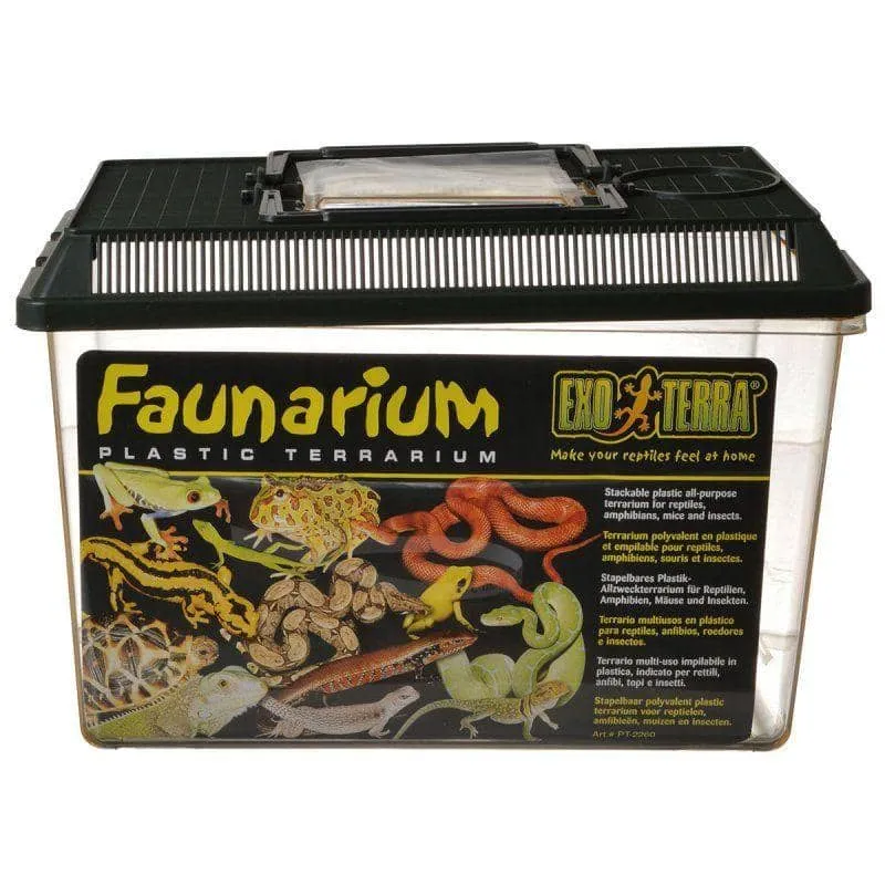 Exo-Terra Faunarium Plastic Terrarium - Medium - (12"L x 7.5"W x 8"H)