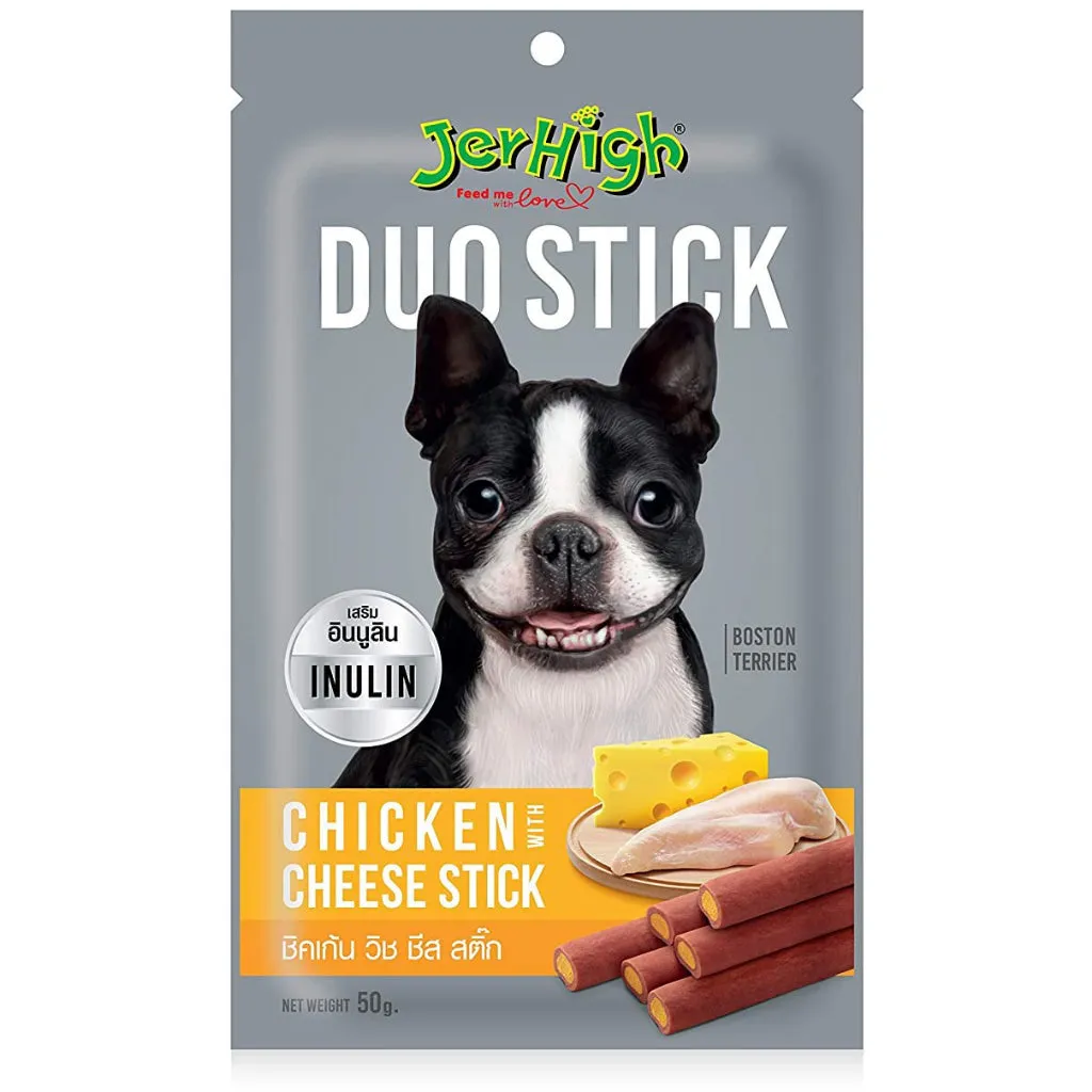 JerHigh Dog Treats for Adult/Puppy 70g, Duo 50g Dog Dental Den-T Stick Night/Morning Time Snack