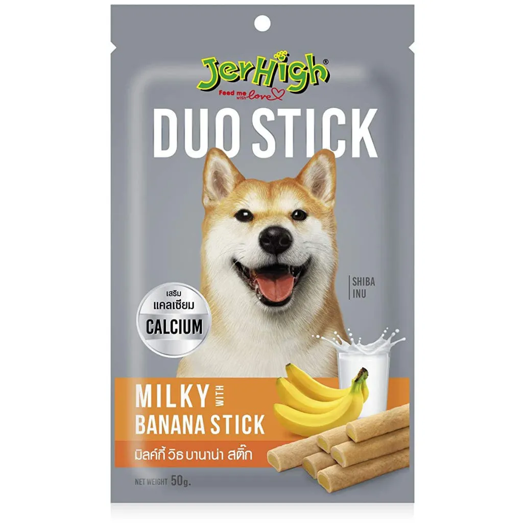 JerHigh Dog Treats for Adult/Puppy 70g, Duo 50g Dog Dental Den-T Stick Night/Morning Time Snack