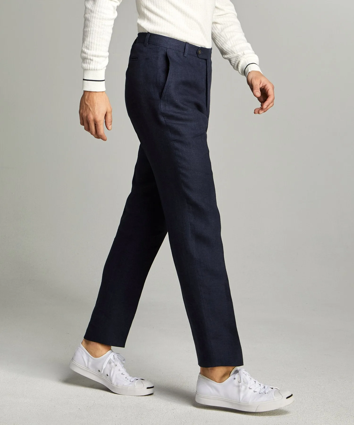 Linen Sack Suit Trouser in Indigo