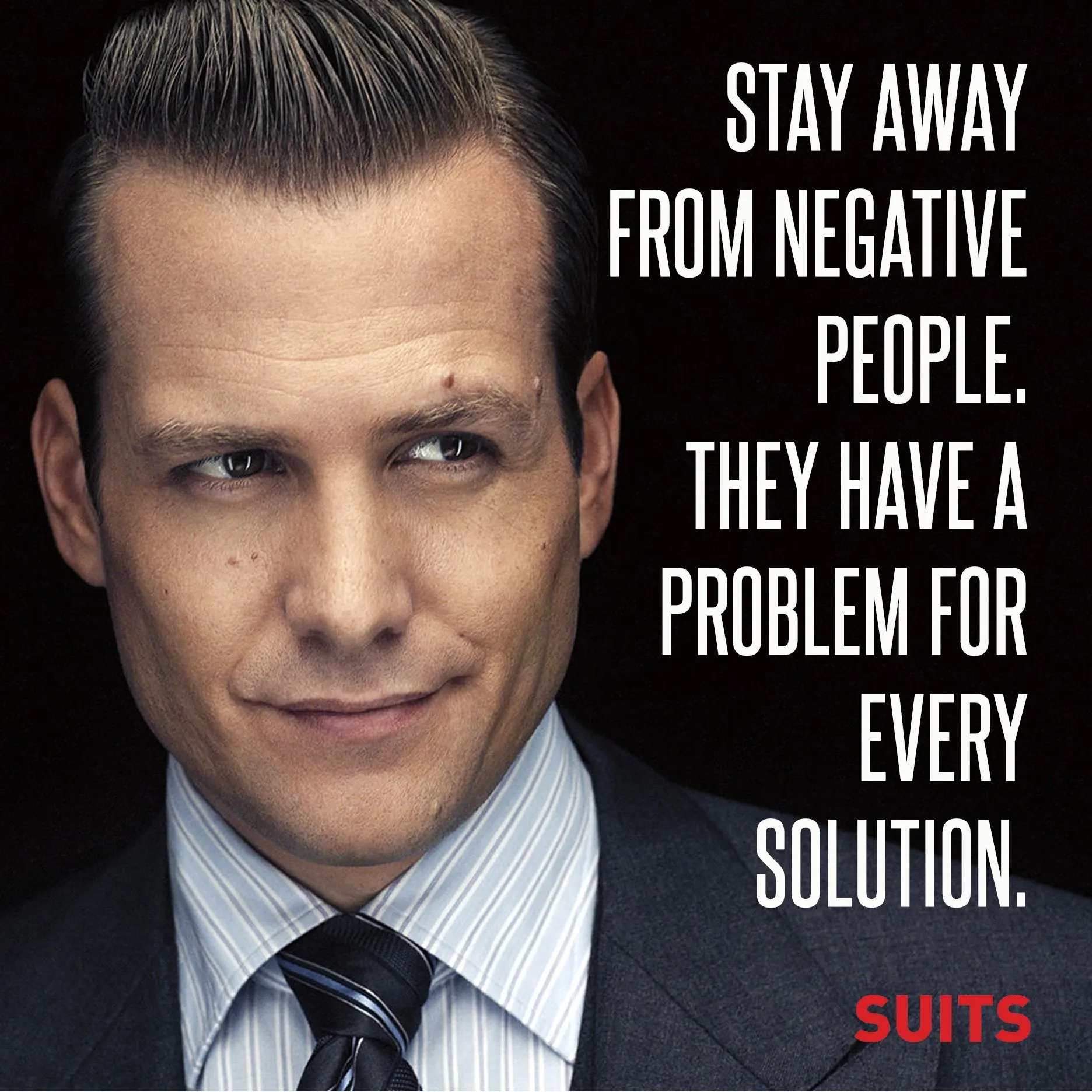 Motivational Poster - Art from SUITS - Stay away from negative people - Harvey Specter Inspirational Quote - Posters