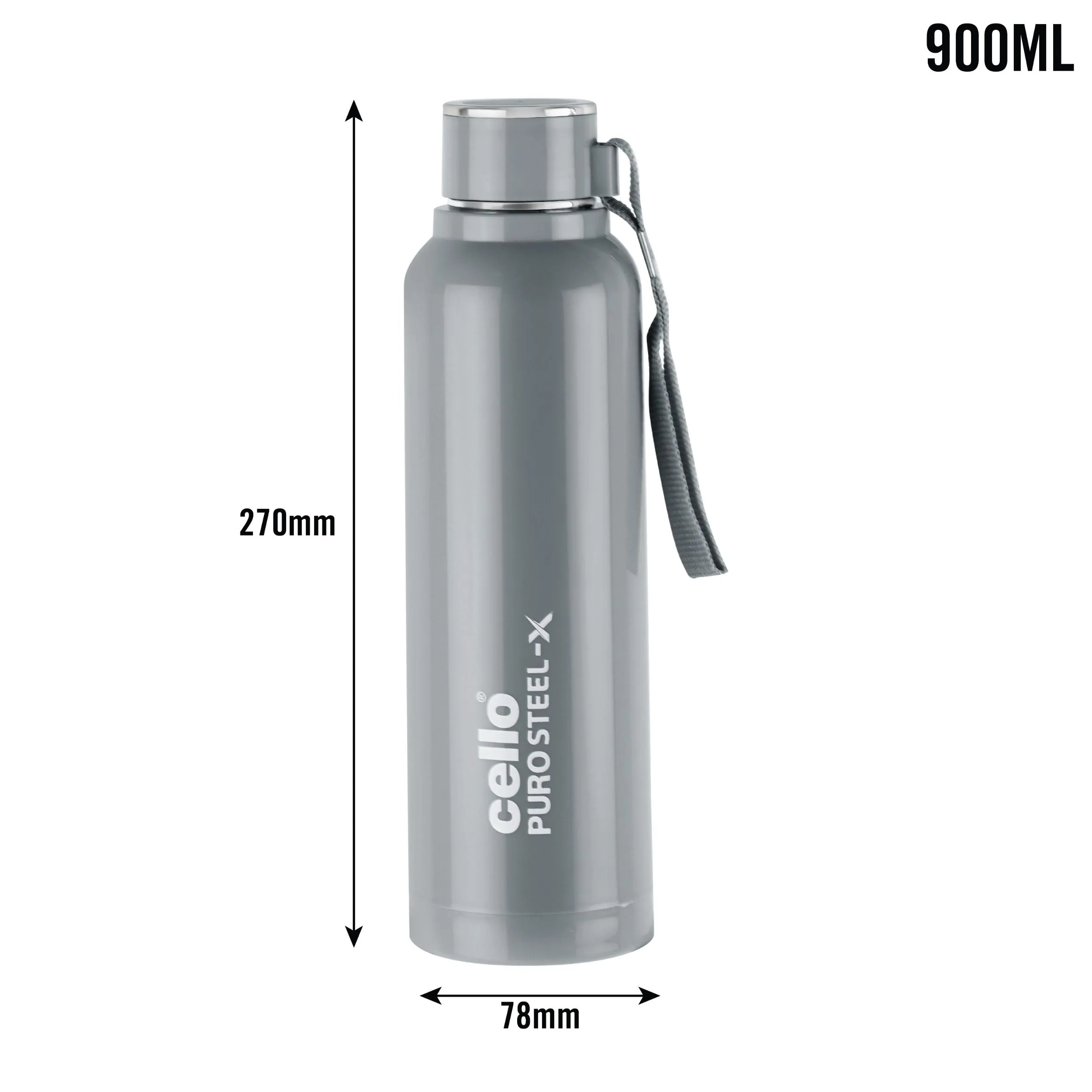 Puro Steel-X Benz 900 Water Bottle, 730ml