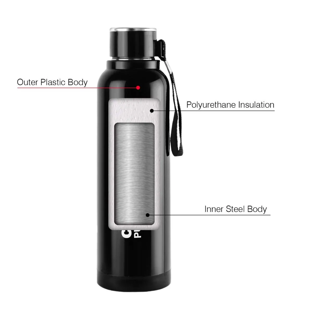 Puro Steel-X Benz 900 Water Bottle, 730ml