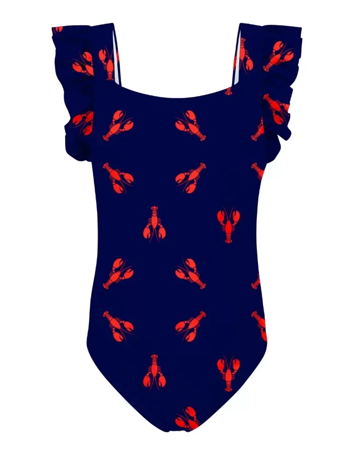 Red Lobster Girls Ruffle Swimsuit