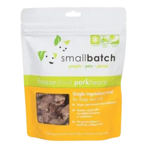 Small Batch Freeze Dried Pork Hearts Dog Treats, 3.5 oz