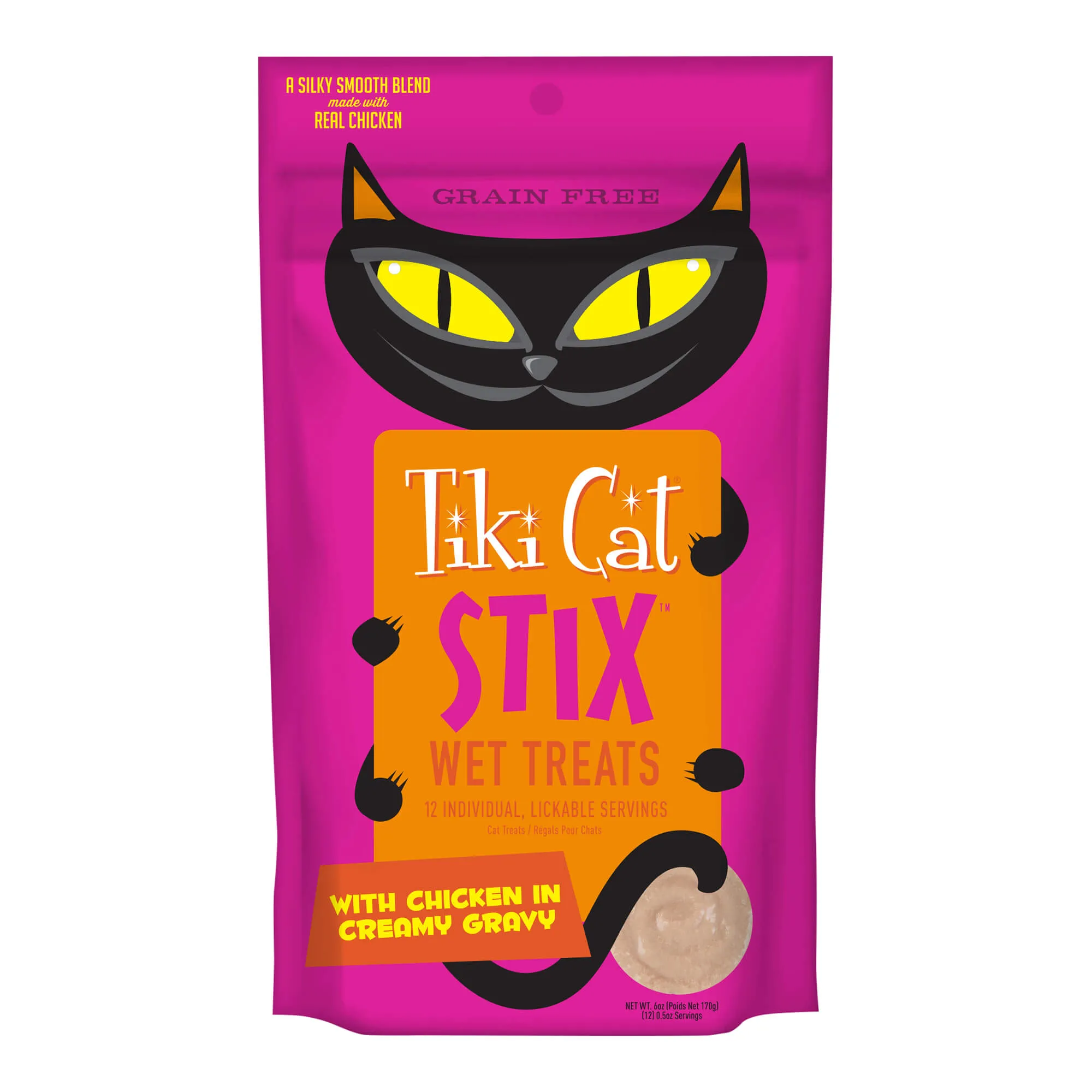 Tiki Cat Stix Wet Cat Treats, Chicken, Case of 12 (6 ct)