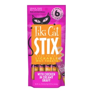 Tiki Cat Stix Wet Cat Treats, Chicken, Case of 12 (6 ct)