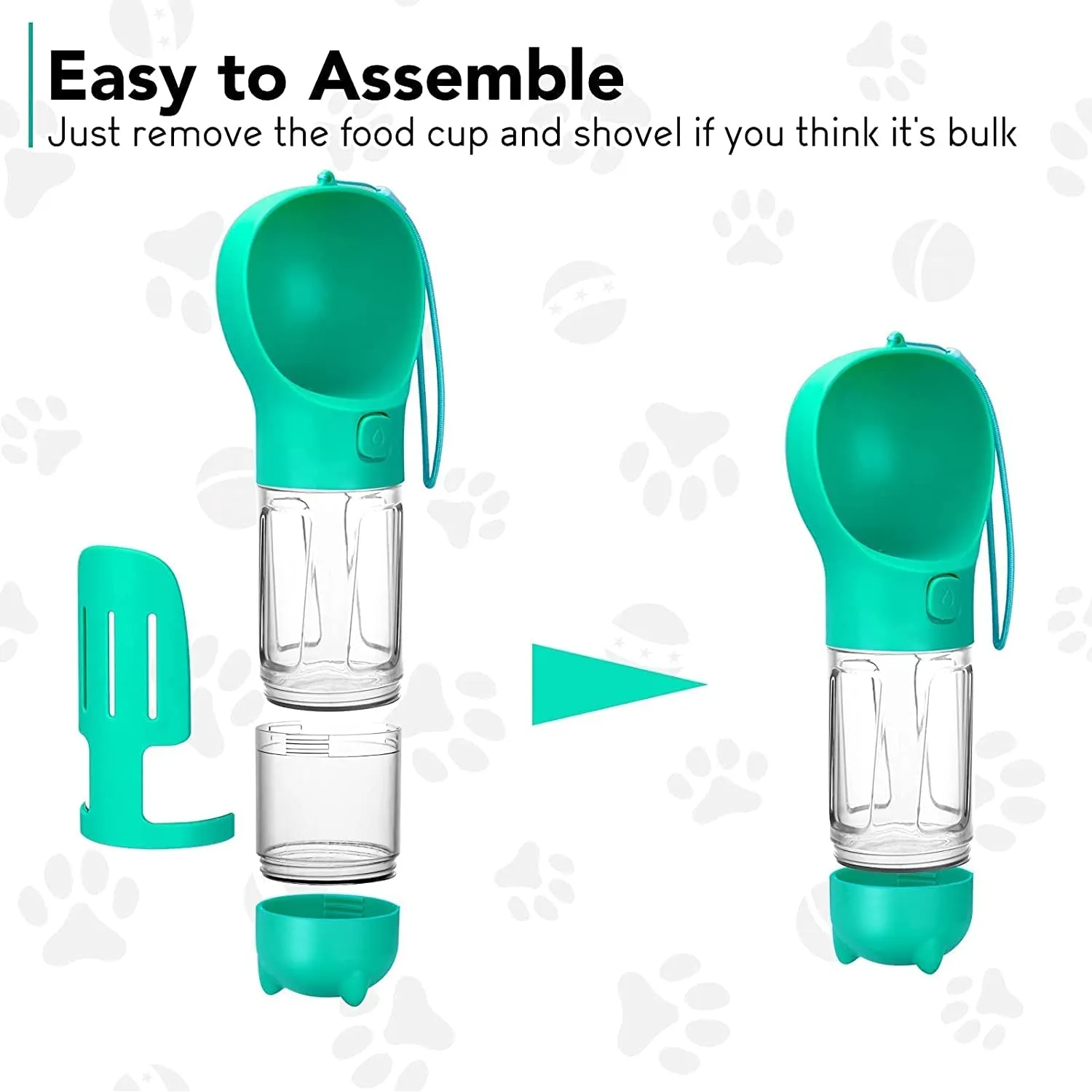 TravelPaws Teal: Leak-Proof Water Dispenser & Feeder | Lightweight & Stylish | Perfect for Dogs, Cats, and More! 🐾💧