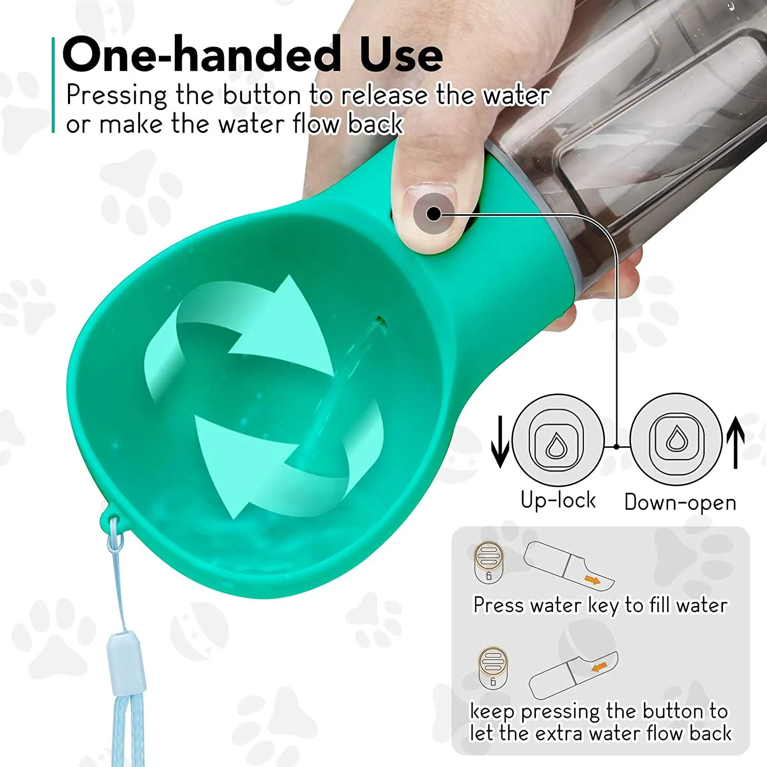 TravelPaws Teal: Leak-Proof Water Dispenser & Feeder | Lightweight & Stylish | Perfect for Dogs, Cats, and More! 🐾💧