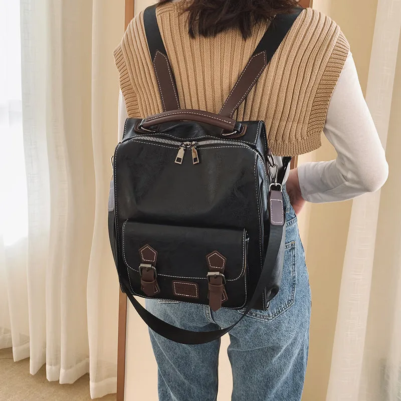 Vintage PU Leather Retro Backpack