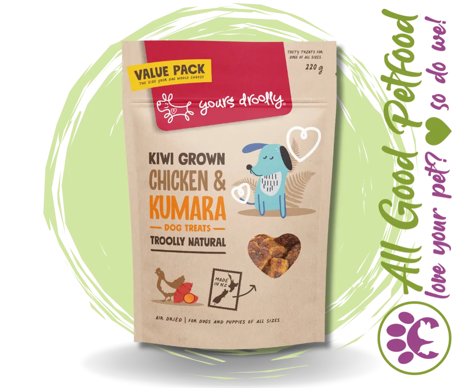 Yours Droolly Natural dog Treats - Kiwi Grown Chicken & Kumara