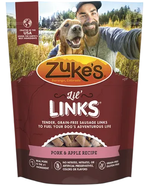 Zukes Lil' Links Grain Free Pork and Apple Recipe for Dogs